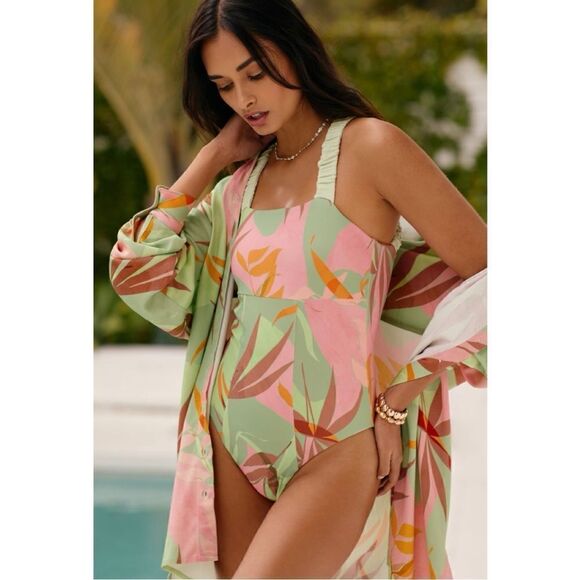 NEW Anthropologie Nomads Wave High Cut Cheeky One-Piece Swimsuit Plus 2X - Picture 8 of 8